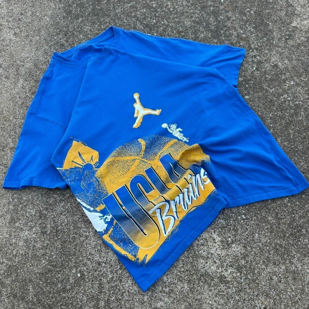 Vintage Y2K Nike UCLA Bruins AOP Jordan Shirt Blue College Sports Mens Large g2b
